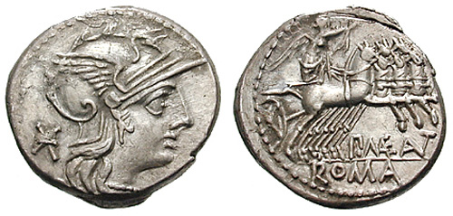 maenia roman coin denarius